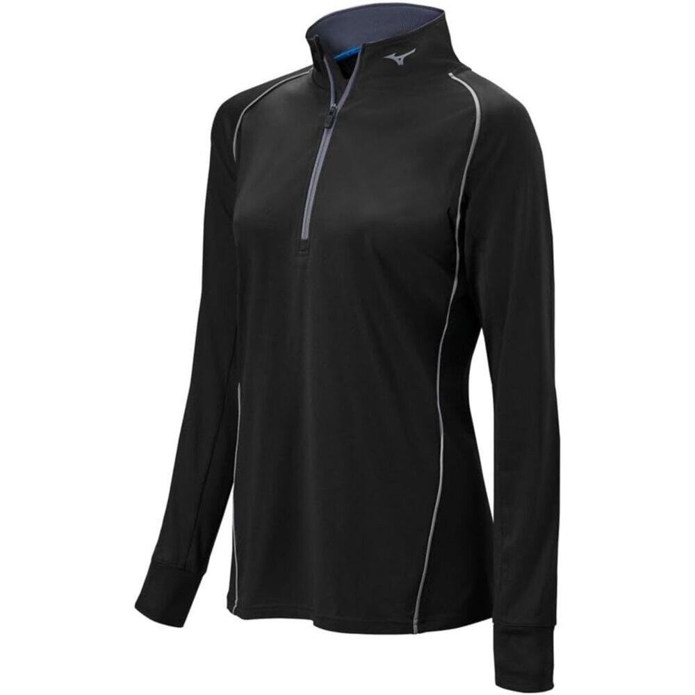 Mizuno Women's Comp 1/2 Zip Hitting Top Black Size XS‎ NWT